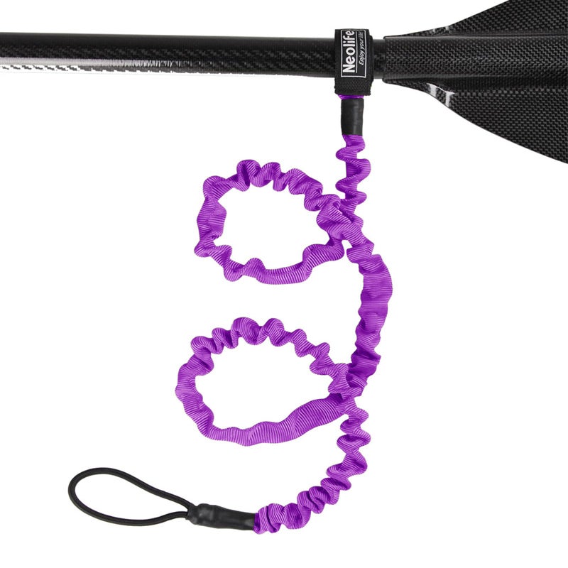 WONITAGO Stretchable Kayak Paddle Leash, Coiled Rod Leash Tool Lanyard for Kayak and SUP Paddles, Fishing Poles Rods, Purple 1 Pack - Image 1